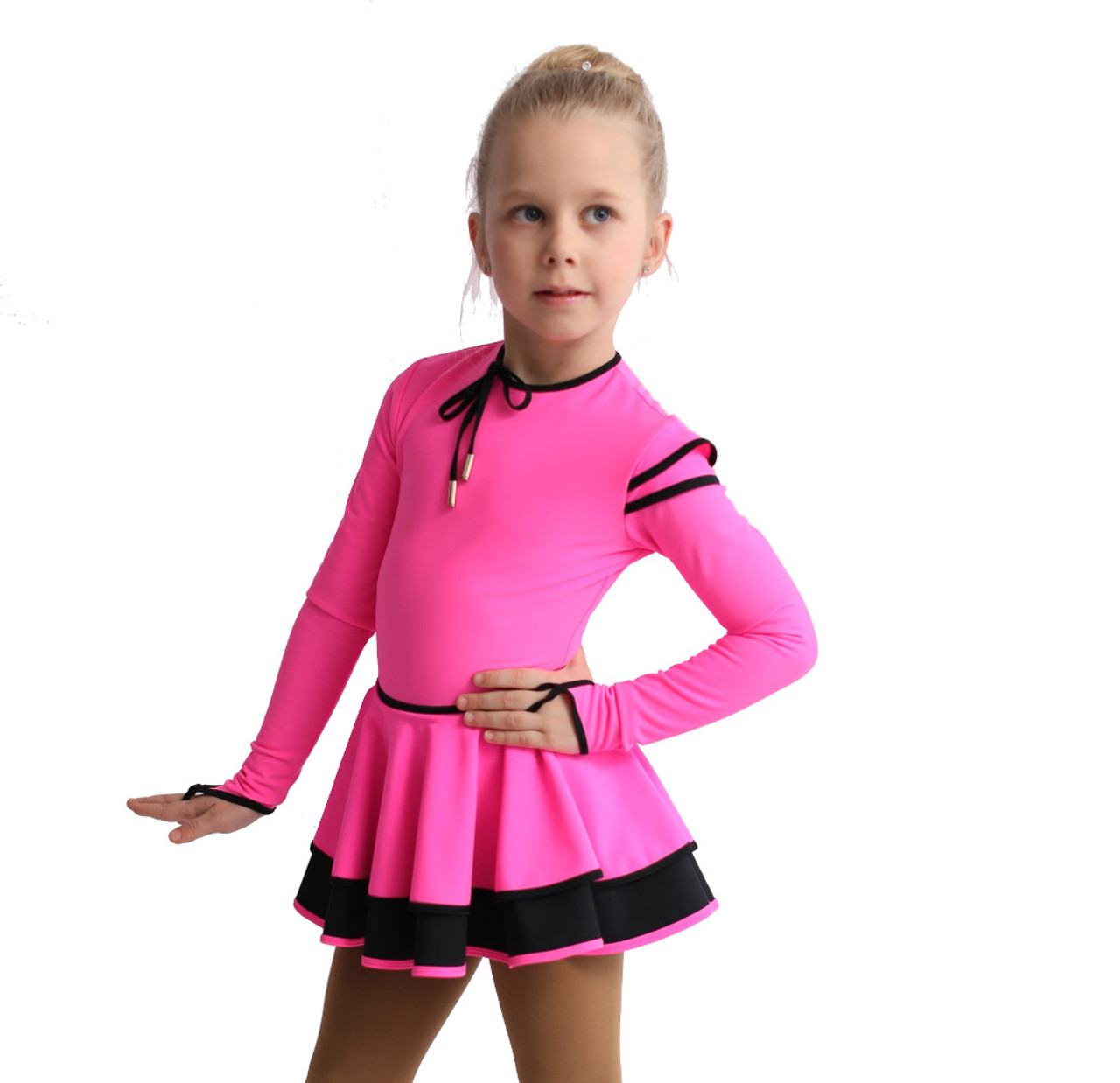 IceDress Figure Skating Outfit - Thermal - Tutti Frutti(Hot Pink with Black)