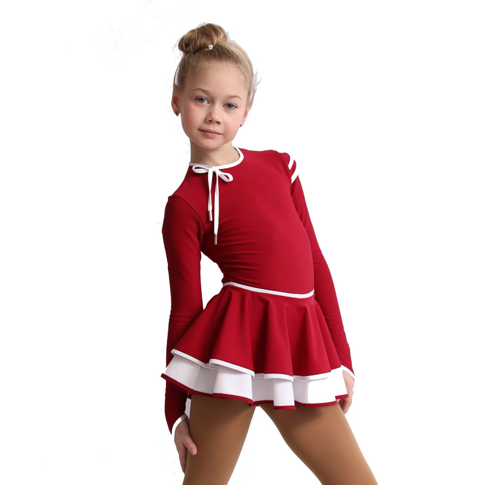 IceDress Figure Skating Dress - Thermal - Duet (Burgundy with White)