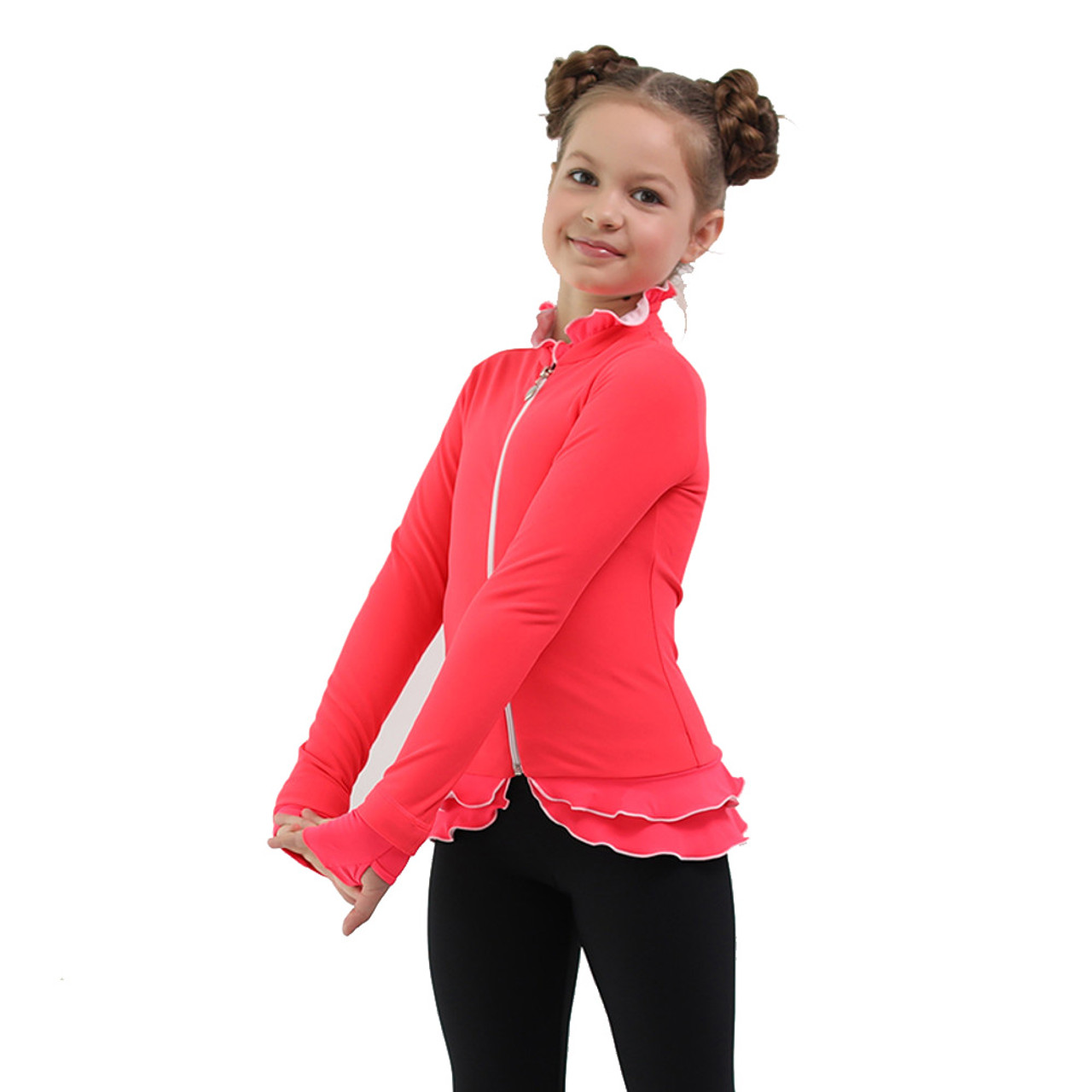 IceDress Figure Skating Outfit - Thermal - IceDress (White with Coral)