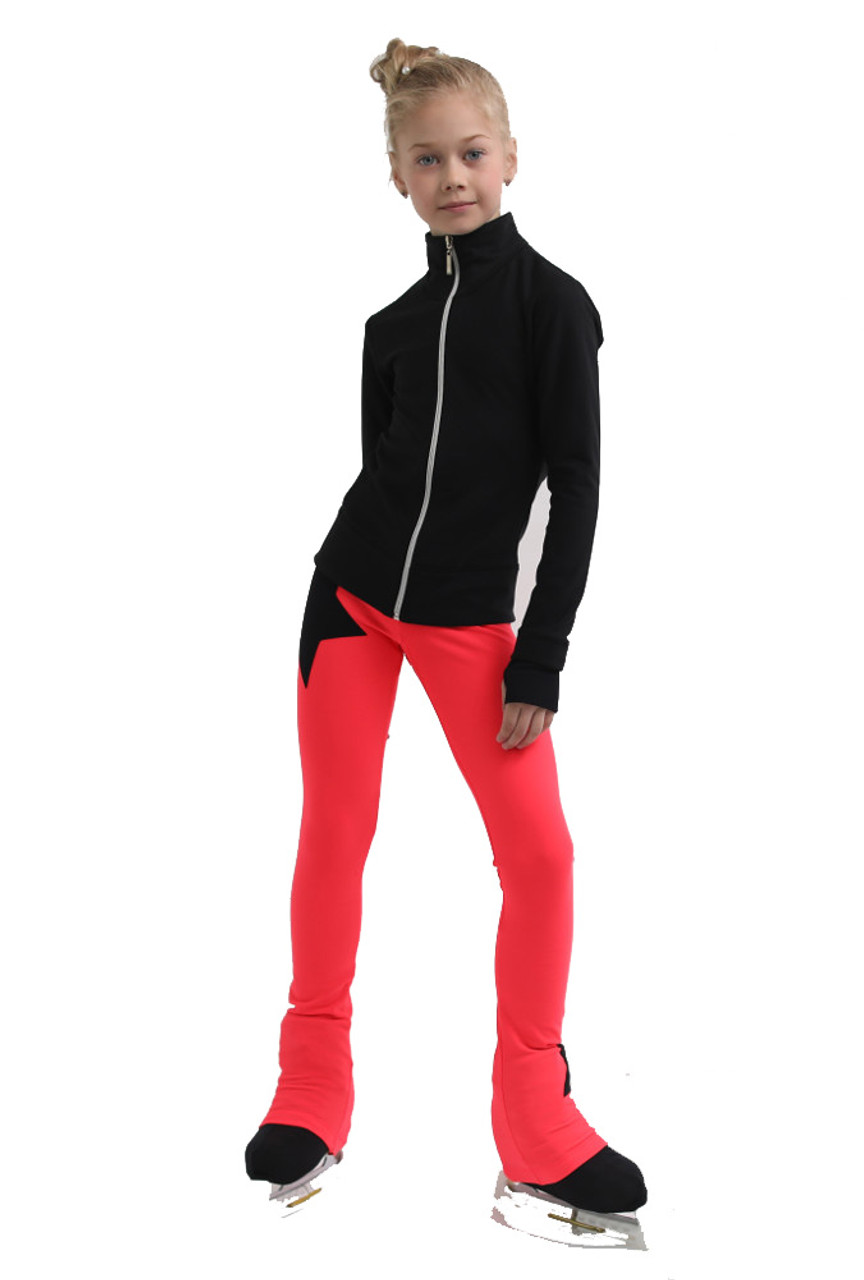 IceDress Figure Skating Jacket - Thermal - Disco Dance (Black with Hot Coral)