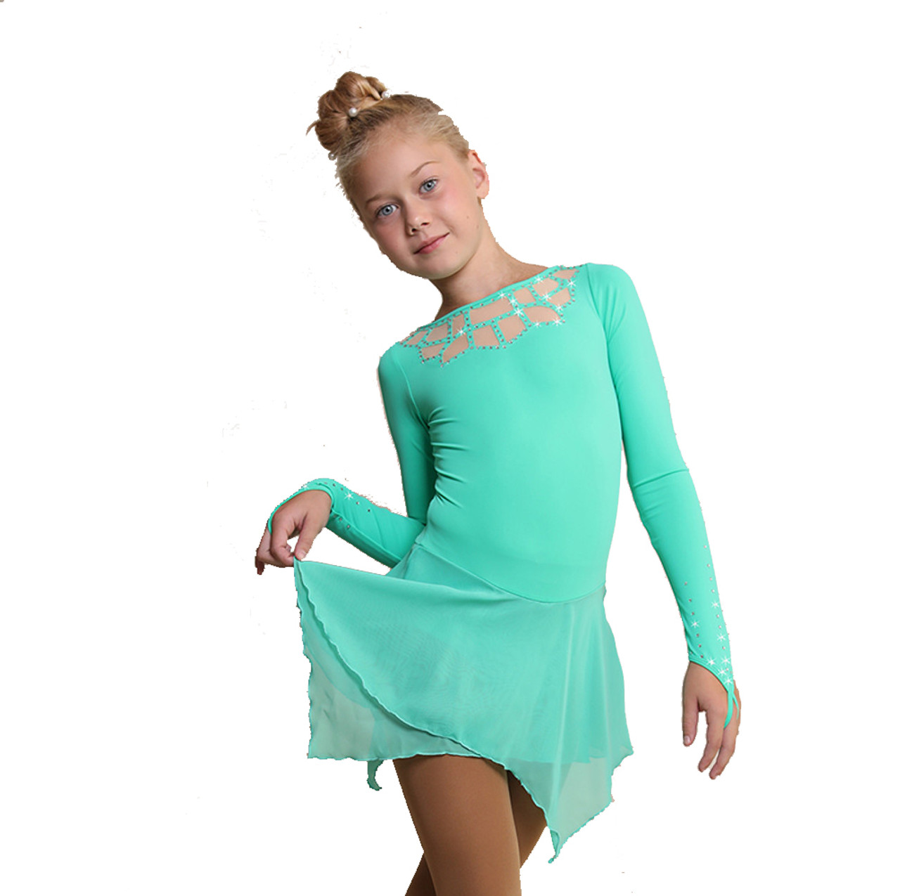 IceDress Figure Skating Dress - Thermal - Oriental Tale (Mint)