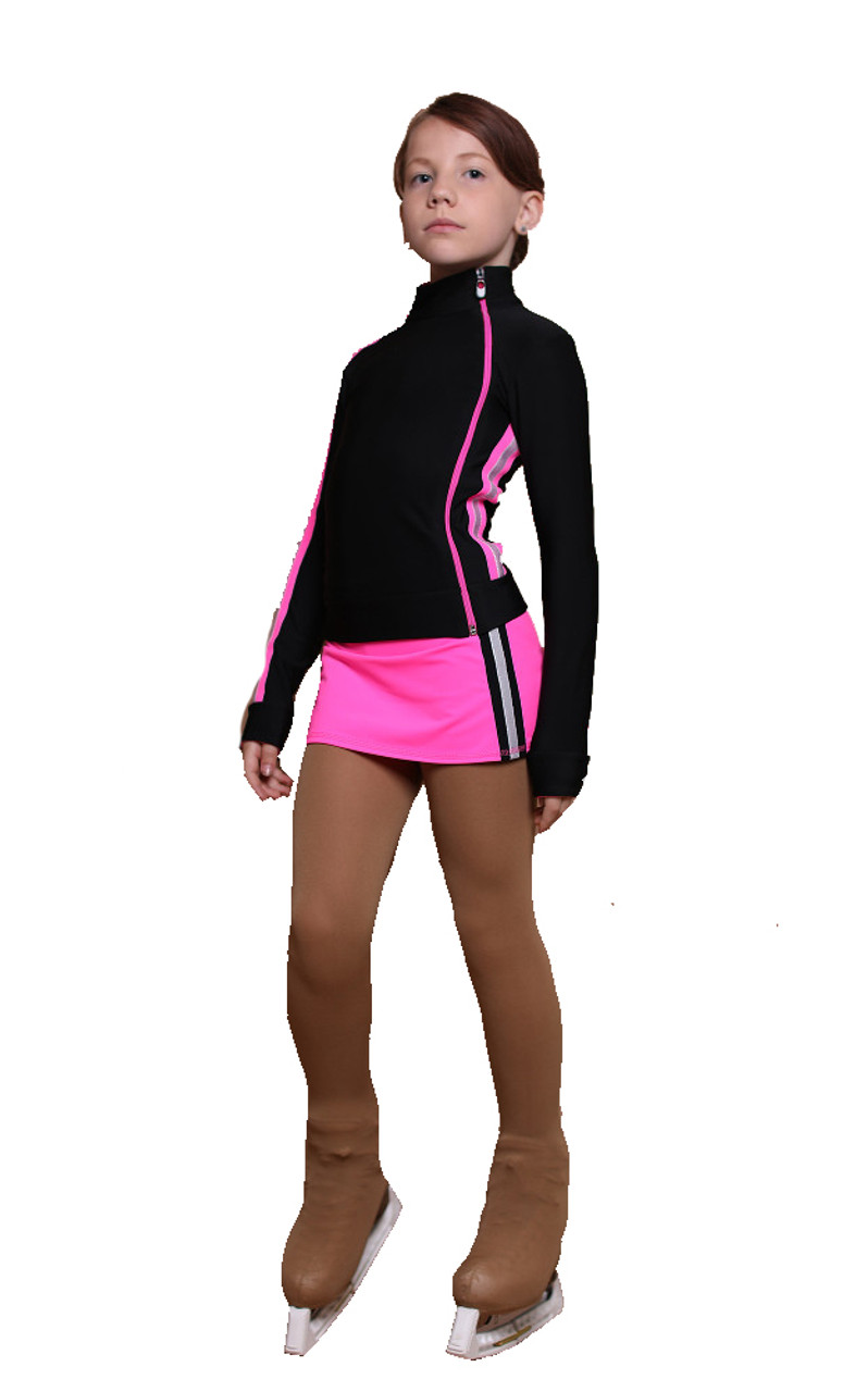 IceDress Figure Skating Jacket - Thermal - Olympus ( Black with Hot Pink)