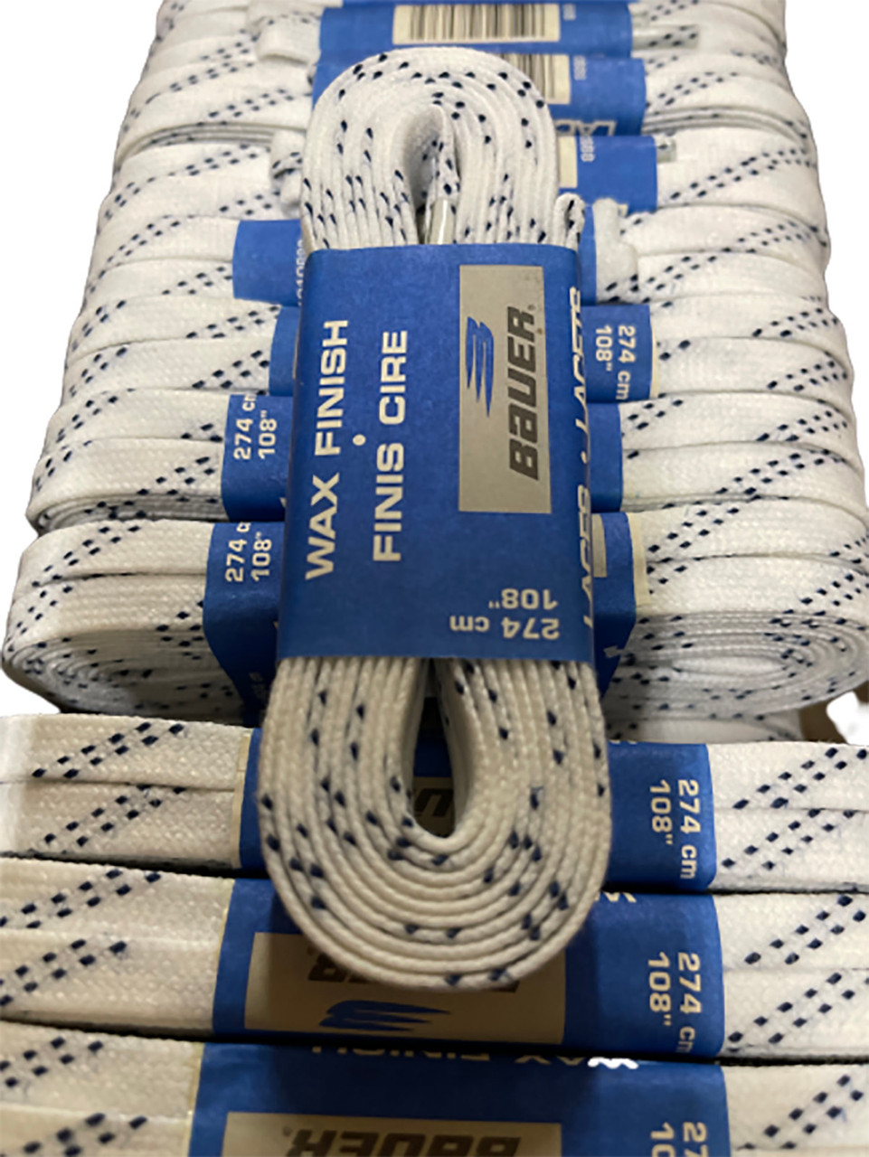 Bauer Hockey Laces (Waxed, White, 108” (274cm))