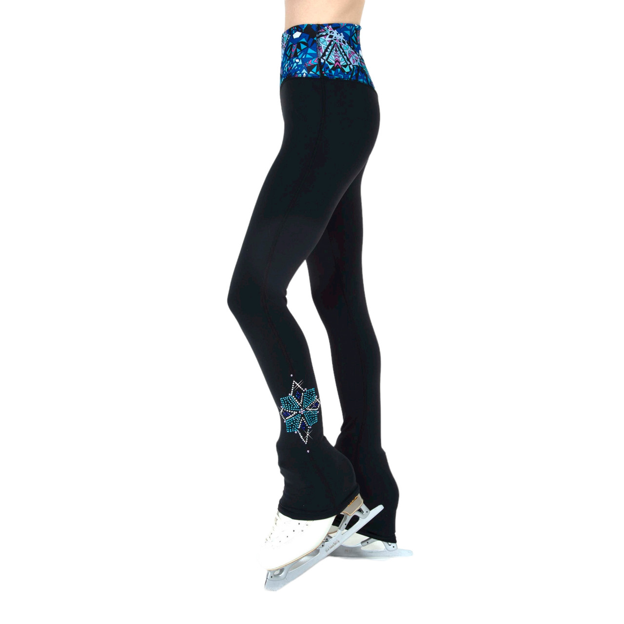 Figure Ice Skating Tights Fleece Pants Crystals Skate Leggings