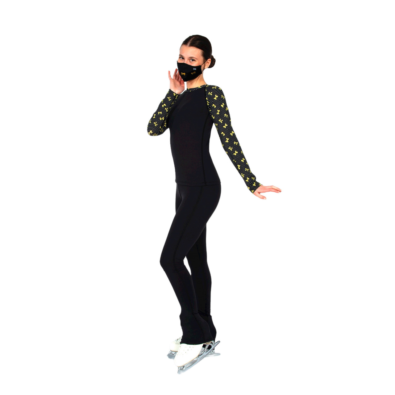 Jerry's S166 Honey Crystal Bow Figure Skating Leggings