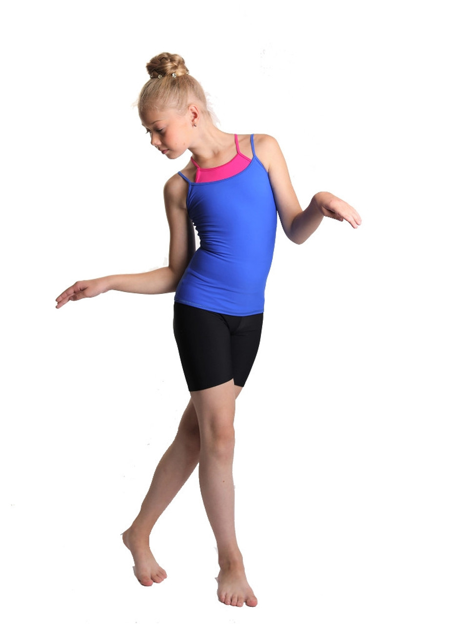 IceDress - Two-color Figure Skating Cami Top (Cornflower and Fuchsia)