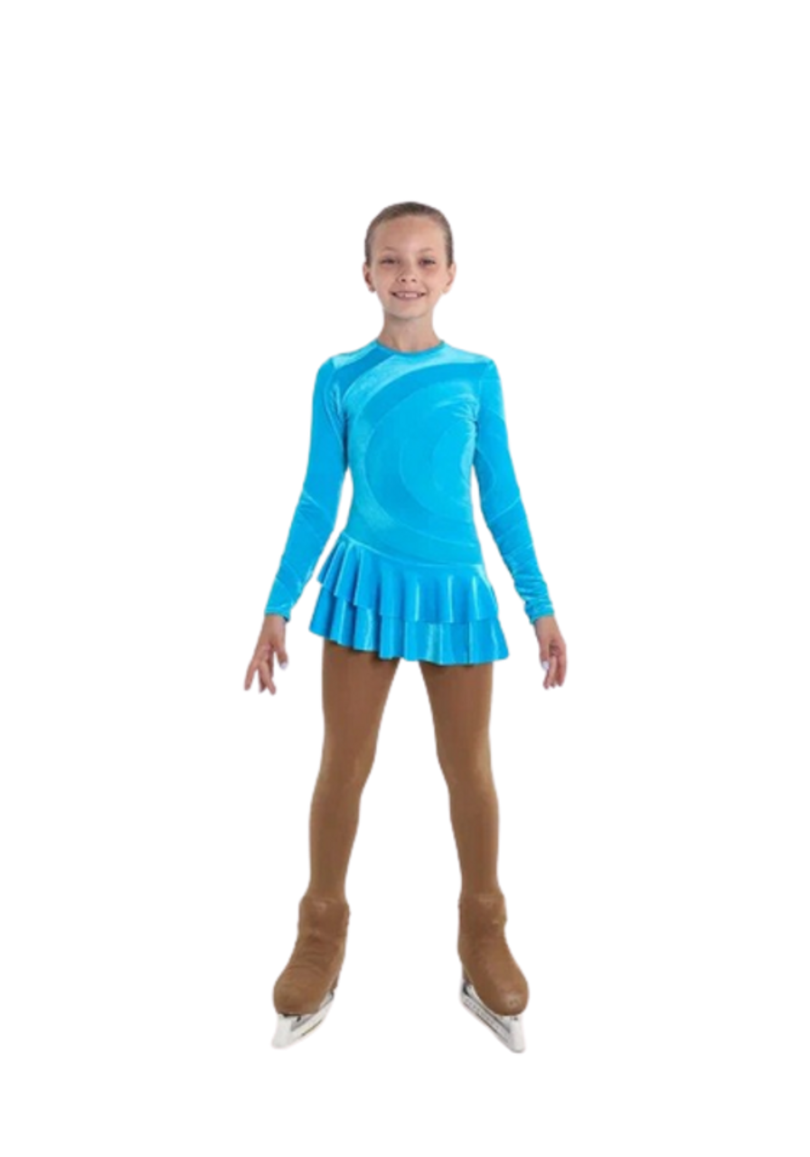 IceDress Figure Skating Dress - Thermal - Serpentine (Blue)