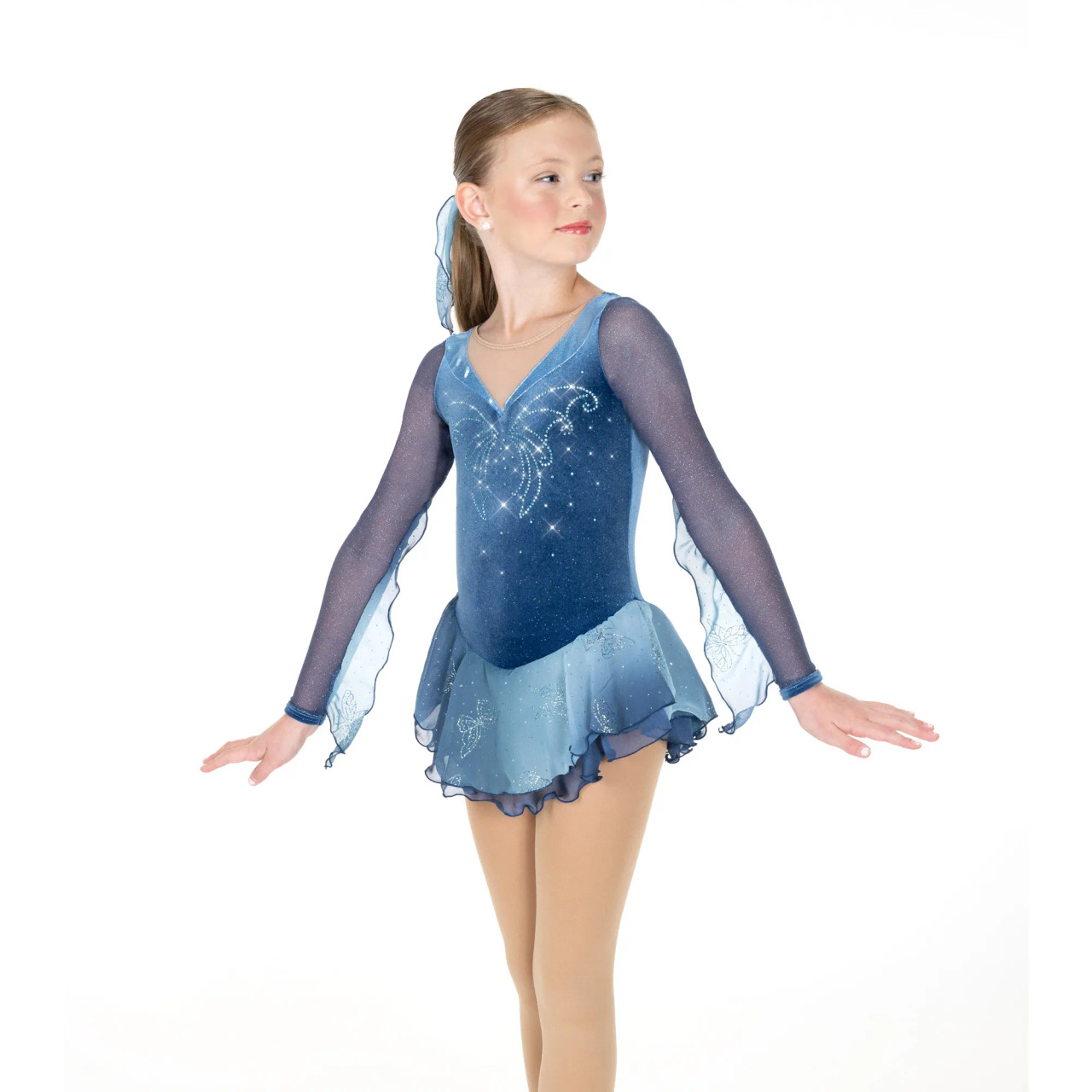 Jerry's Ice Skating Dress -Aurora AJ361 Butterfly Blue Dress Jerry's Ice Skating Dress -Aurora AJ361 Butterfly Blue Dress