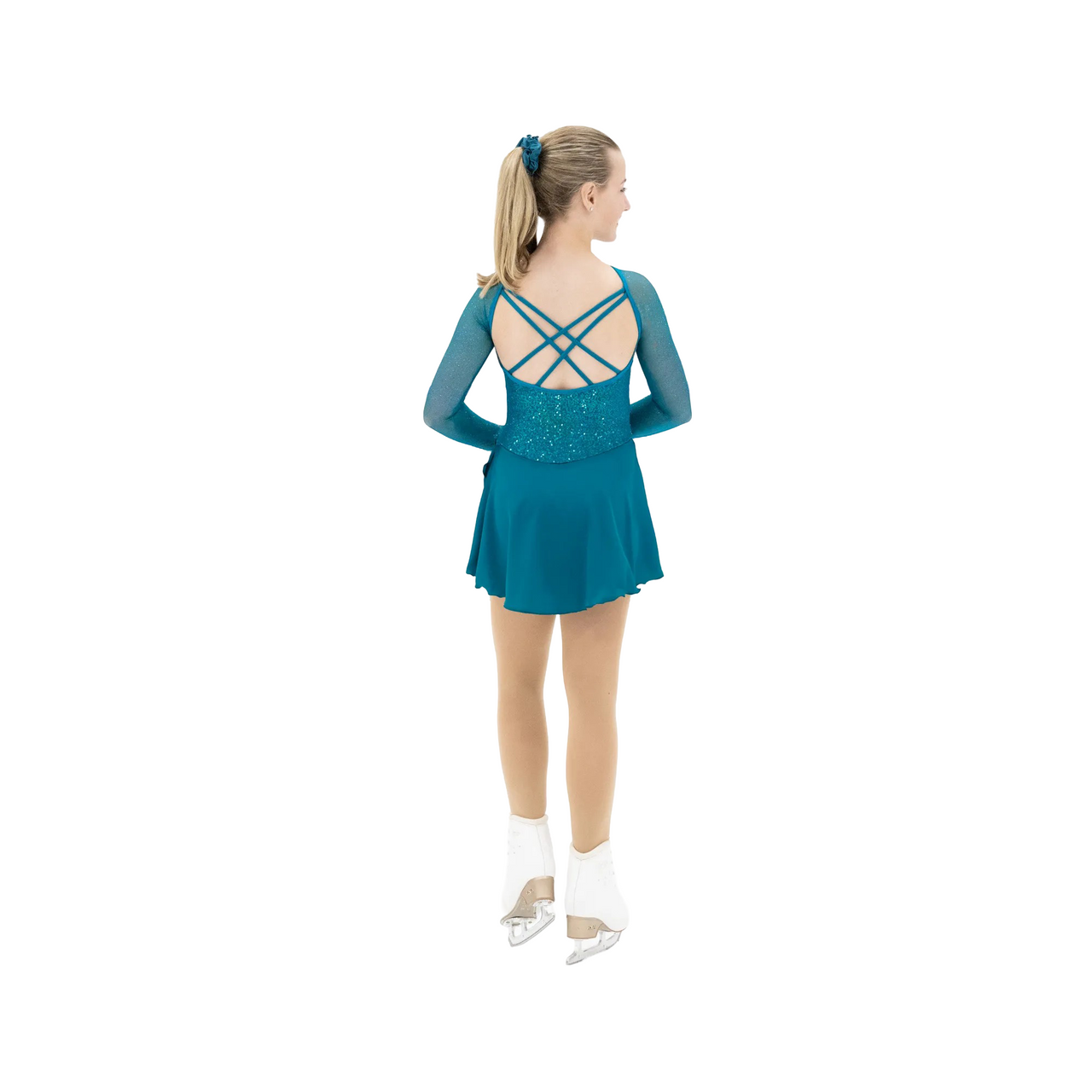 Jerry's Ice Skating Dress - 539 Sequins & Satin Dress - Ocean Teal