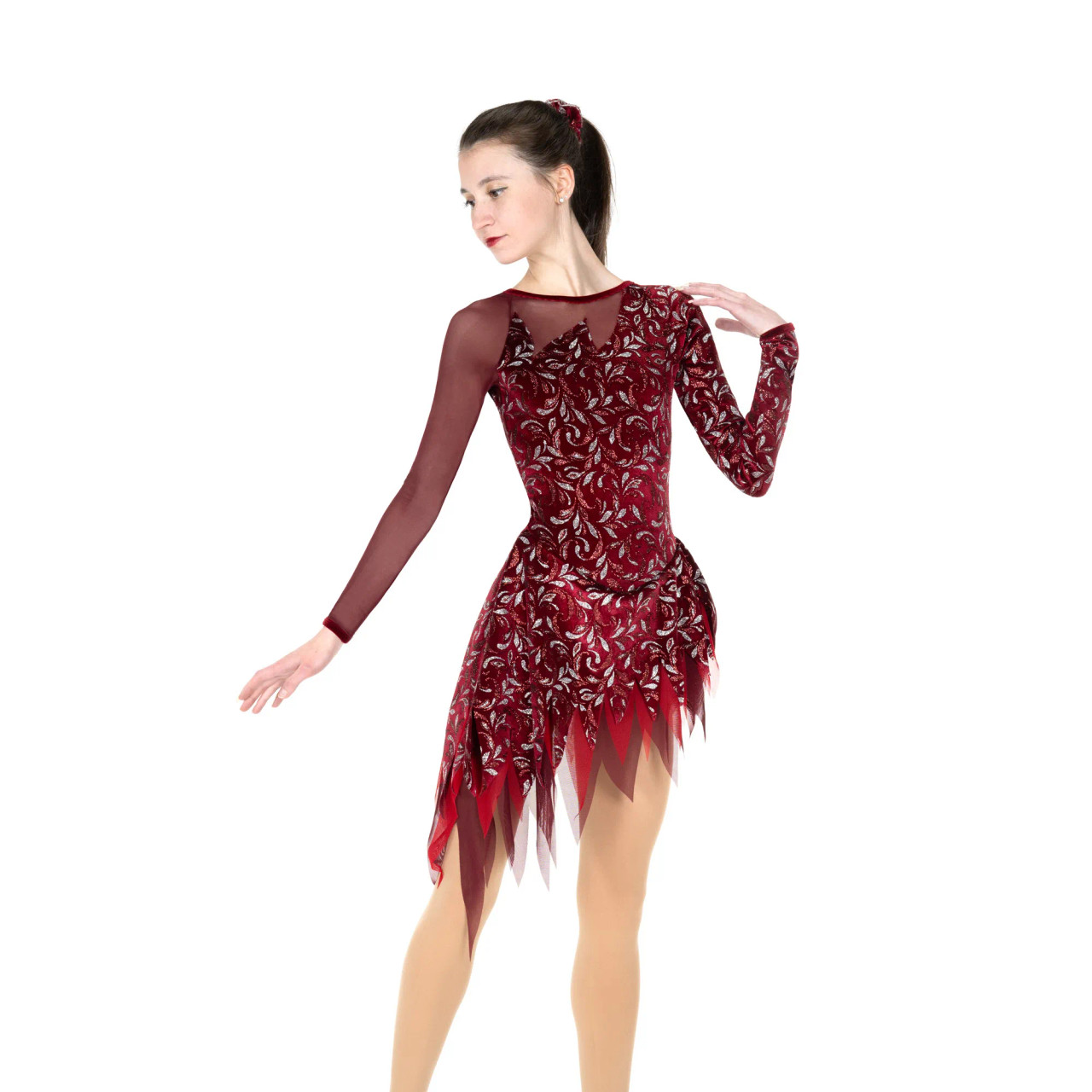 long sleeve figure skating dress Purple Figure Skating Dress Wear Women's Girls' Long Sleeve Ice Skating Dress