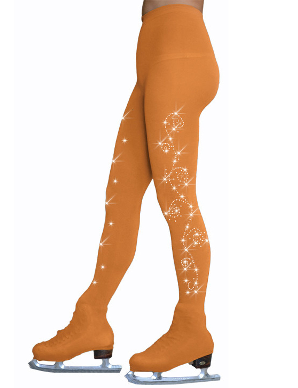 Orange Opaque Footless Tights, Party Savers