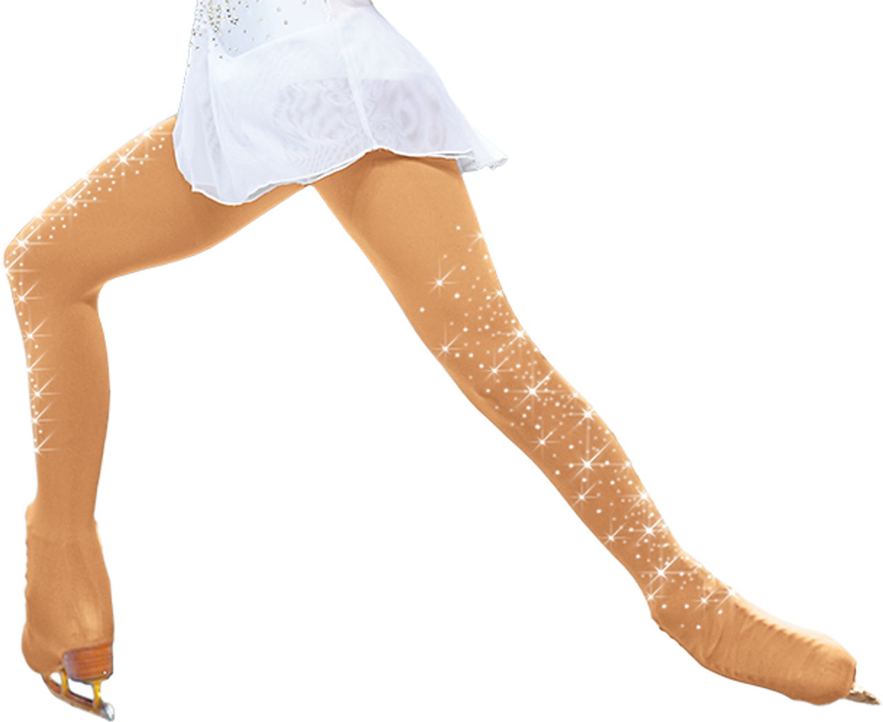ChloeNoel Footless Ice Skating Tights 8896 w/ Crys. on 2 thighs