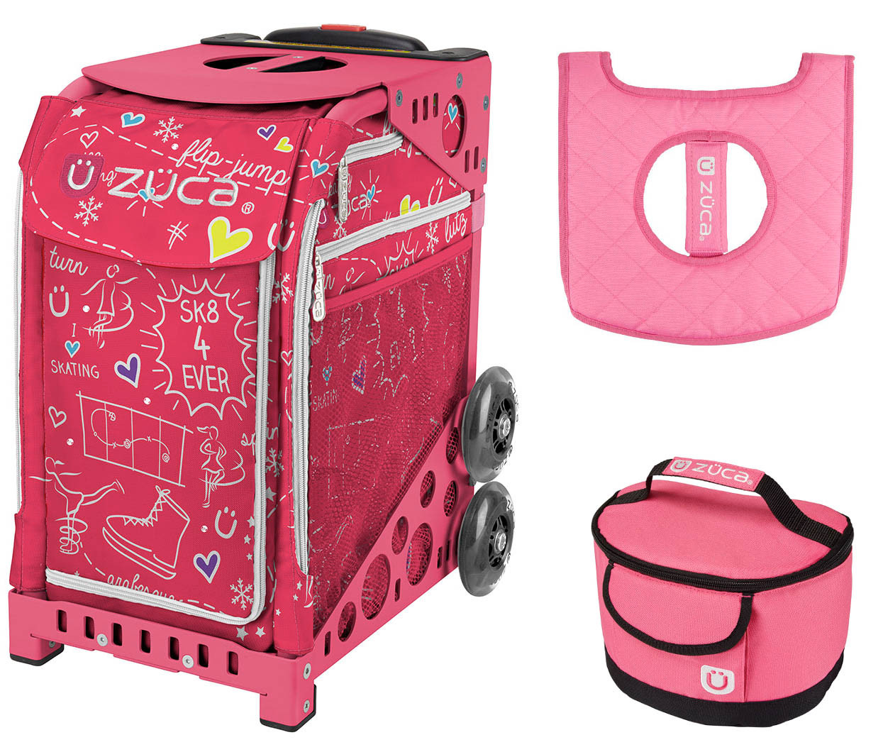Zuca Sport Bag Pink SK8 with Gift Lunchbox and Seat Cover (Pink