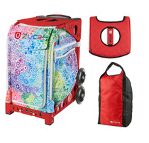 Zuca Explosion Bag with Gift Lunchbox and Zuca Stuff Sack - Hot-Rod (Red Frame)