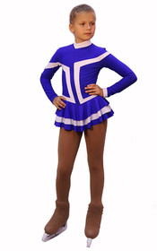 IceDress Figure Skating Outfit - Thermal -Choctaw (Purple with White Line)