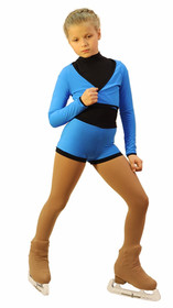 IceDress -Figure Skating Shorts with a Narrow  Waistband (Blue and Black)