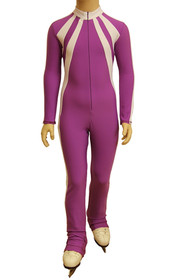 IceDress - Figure Skating Training Overalls - Sweetheart (Purple and White)