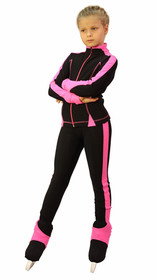 IceDress Figure Skating Jacket -Bracket (Black with Pink Line)