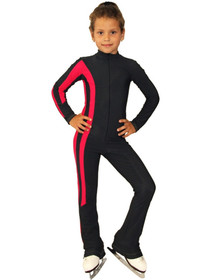 IceDress - Figure Skating Training Overalls -  Rays (Gray and Raspberry)