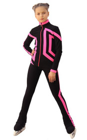 IceDress Figure Skating Outfit - Thermal - Vanguard - Sport (Black with Hot Pink)
