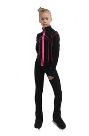 IceDress Figure Skating Pants - Thermal - Kant (Black with Hot Pink)