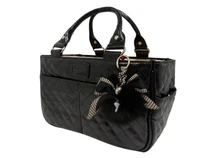 Kami-So Ice Skating Rink Tote -  (Onyx) with Bow Keychain (Black)