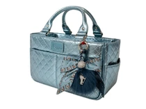 Kami-So Ice Skating Rink Tote -  (Aquamarine) with Bow Keychain (Blue)