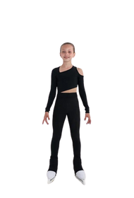 IceDress - Thermal Figure Skating  Outfit - "Temp" (Black with Nude)