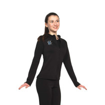 Figure Skating Jacket Zippered Tops For Girl Women Training Competition Ice Skating Short Fleece