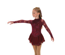 Jerry's Ice Skating Dress - 609 Sequin Lining Dress - Wine