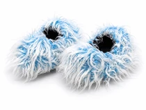 Figure Skating Furry Soakers FT16 - Light Blue/White 