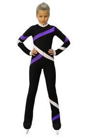 IceDress - Figure Skating Training Overalls  - Quad (Black, Purple and White)