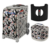 Zuca Sport Bag - Playful Puffins with Gift Lunchbox and Seat Cushion (Grey Frame)