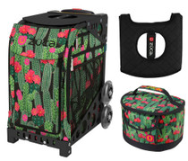 Zuca Sport Bag - Desert Blossom with Gift Lunchbox and Zuca Seat Cover (Black Frame)