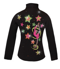 Ice Skating Jacket with Neon Biellmann Stars Design