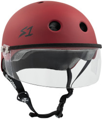 S1 Visor Lifer Helmet - Blood Red Matte w/ Clear Visor
