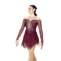 Jerry's Ice Skating Dress - Aurora AA006 Dripping Diamonds Dress - Wine