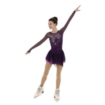 Jerry's Ice Skating Dress - Aurora AA087 Aubergine Sheen Dress