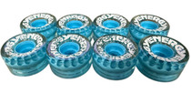  Riedell Skates Radar Energy 57mm Outdoor Skate Wheels (Refurbished, Clear Blue,Set of 8)