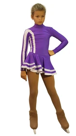IceDress Figure Skating Outfit - Thermal - Star (Purple and White)