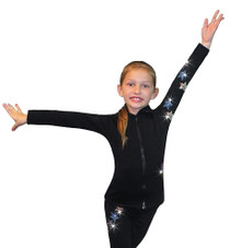 Ice Skating Jacket with "USA Siral Stars" Rhinestuds Design