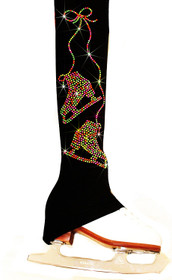Ice Skating Pants with "Neon Pair of Skates" rhinestuds design