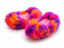 Figure Skating Furry Soakers - FT9 - Glitter - Orange, Pink & Purple