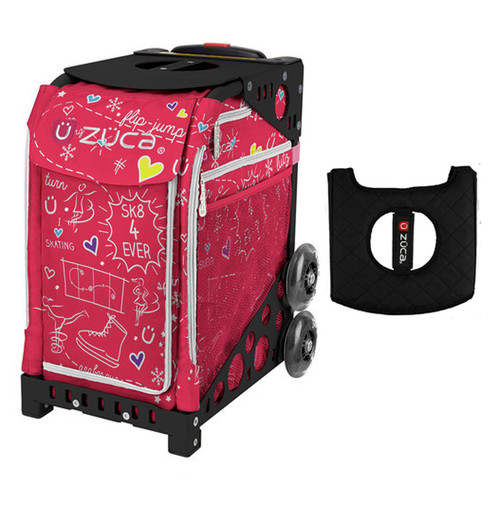 Zuca Sport Bag - Pink SK8 with Gift  Black/Pink Seat Cover (Black  Frame)