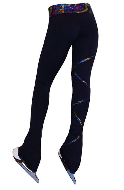 Criss Cross Poly/Spandex Stardust Sparkle Ice Skating Pants XP230 3rd view