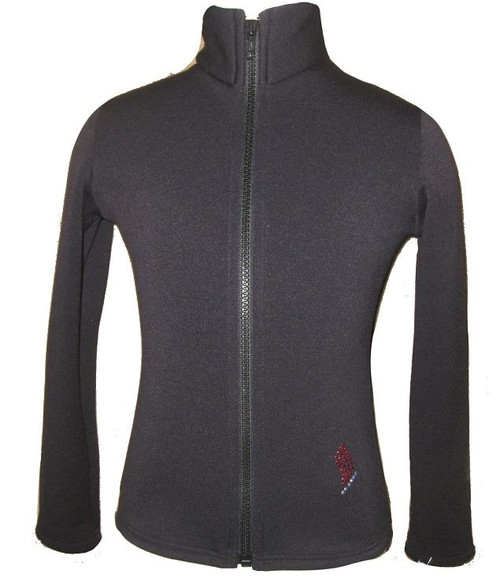 Ice Skating Jacket with "Skate with Heart" Rhinestones Design 2ND VIEW