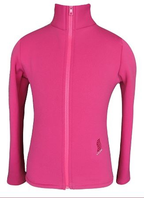 Pink Ice Skating Jacket for girls with "Pair of Skates" applique 2ND VIEW