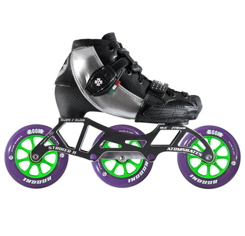 Atom Luigino Kid's 3 Wheel Adjustable Challenge Indoor Inline Skate Package