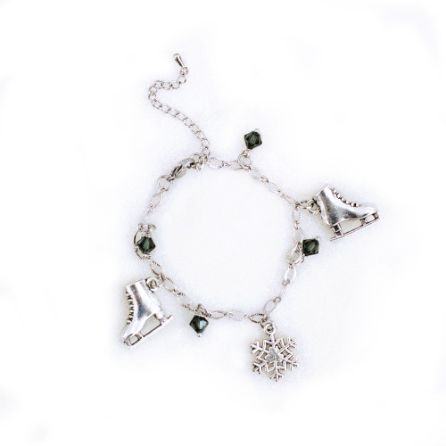 Ice Skating Jewelry - Bracelet with Black Charms