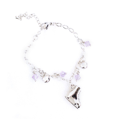 Ice Skating Jewelry - Bracelet with Lilac Charms
